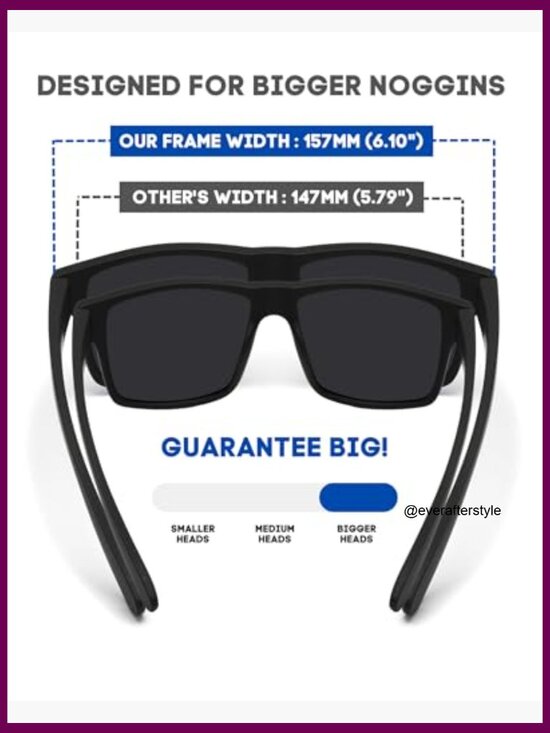 TR90 Frame Polarized Sunglasses for Big Heads Lightweight UV400 main image 5